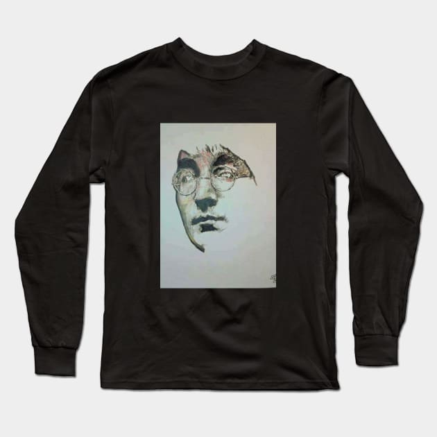 John Lennon Long Sleeve T-Shirt by Mike Nesloney Art